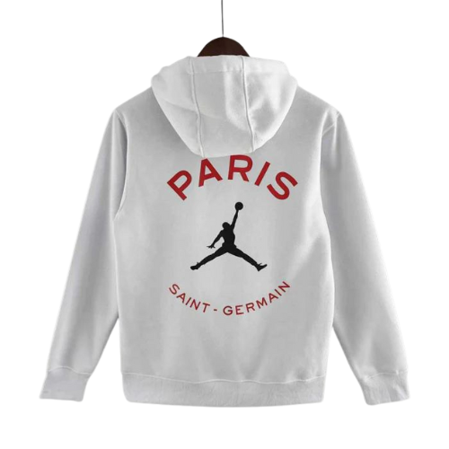FELPA BIANCA CON CAPPUCCIO PSG X JORDAN 2022/23